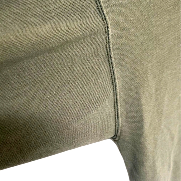 AERIE Relaxed Fit Cowl Neck Soft Sweatshirt Green/Gray Pockets Ribbed Hem Sz SM - Picture 5 of 15